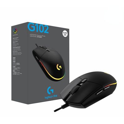 Logitech G102 เมาส์เกมมิ่งมีสาย USB มีไฟแบ็คไลท์ สําหรับแล็ปท็อป บ้าน ออฟฟิศ