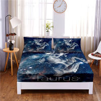 Star Horse Digital Printed 3pc Polyester Fitted Sheet Mattress Cover Four Corners with Elastic Band Bed Sheet Pillowcases