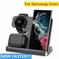 15W 3 in 1 Wireless Charger Stand For Samsung S22 S21 S20 Ultra Galaxy Watch 5 4 3 Active 2/1 Buds Fast Charging Dock Station