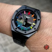 G-Shock Black Casioak Rainbow Music Dial Black Full Metal Steel