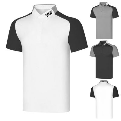 PEARLY GATES  PING1 TaylorMade1 FootJoy Castelbajac PXG1 DESCENNTE卍  Summer golf mens T-shirt short-sleeved thin milk silk breathable perspiration golf jersey casual tide POLO shirt