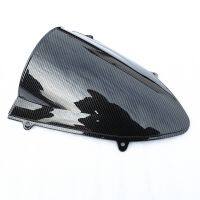 ❧สำหรับ Kawasaki Ninja 250 EX250 R ZX250R 2008-2012ภาพวาดคาร์บอนไฟเบอร์รถมอเตอร์ไซด์กระจกบังลมหน้าจอกระจกบังลมหน้าฟองน้ำสองชั้น