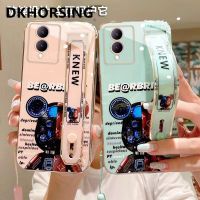 DKHORSING เคสสำหรับ VIVO โทรศัพท์ใหม่ Y17S ลายหมีน่ารักชุบ Y17s ปลอกอ่อน Vivo พร้อมที่ถือสายรัดข้อมือ + สายคล้องมือ