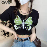 XIYUYI Spice เสื้อยืดแขนสั้นแบบถักสำหรับเหมือนกันหมดเด็กผู้หญิง