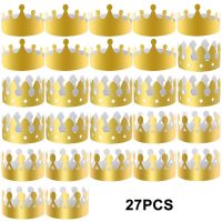 27pcs Baby 1st Birthday King Crown Kids 2nd 3rd Happy Birthday Party Decor Gem Hat Children One Year Old Birthday Decor For Head