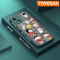 YIWESAN เคสสำหรับ iPhone 14 Pro Max 14 Plus 13 Pro Max 13เคสการ์ตูนเครยอน Shin-Chan บางมีน้ำค้างแข็งโปร่งใสแข็งขอบสี่เหลี่ยมกันกระแทกลวดลายปลอกซิลิโคนเคสนิ่มป้องกันคลุมทั้งหมด