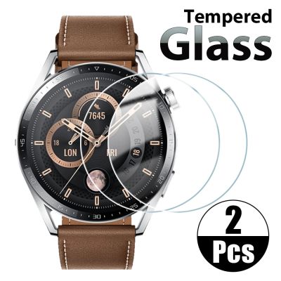กระจกเทมเปอร์ฟิล์มป้องกันสำหรับนาฬิกา Huawei GT3 GT 3 2 Pro 42มม. 46มม. เคสป้องกันหน้าจอใสสมาร์ทวอท์ชปราดเปรียว