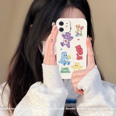 ❀♤ เคสซิลิโคนนิ่ม ลายการ์ตูนหมี หลากสี สําหรับ iPhone 14 13 12 SE2020 X XR Xs 7 8