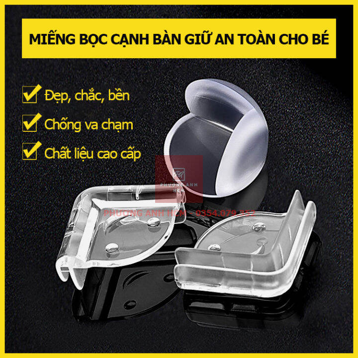 [HCM]Set 4 Bọc Góc Bàn Bịt Cạnh Bàn Silicon (Vuông / Tròn) Trong Suốt ...