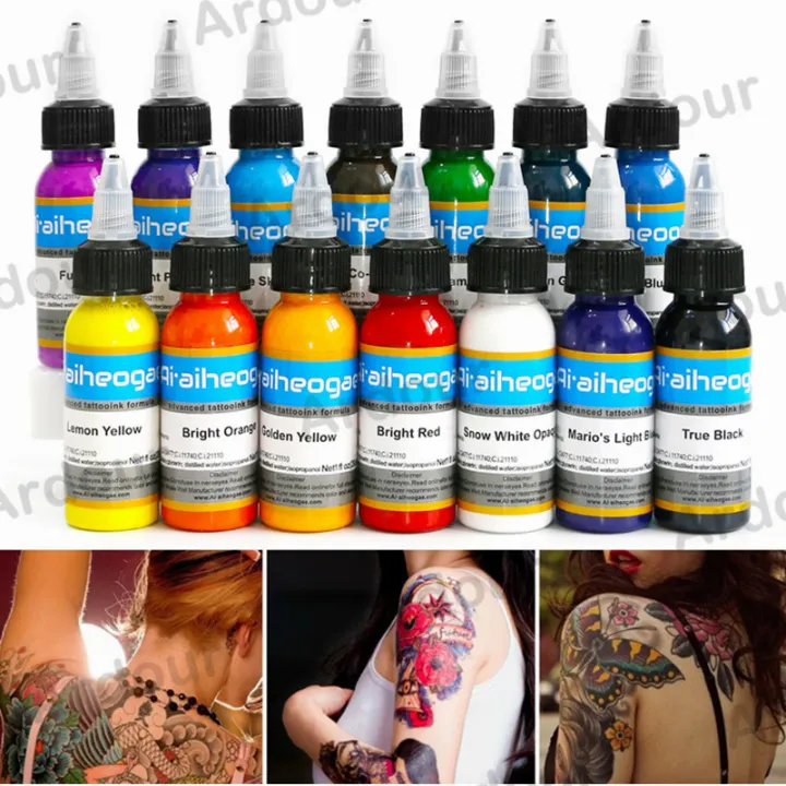 Ardour 14pcs Tattoo Ink Set New Body Paint Pigment Semi-permanent Makeup  Inks | Lazada PH
