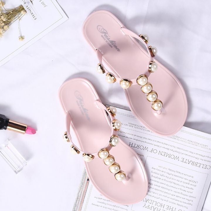 ขายดีที่สุด-ioztt2023-slides-flip-flops-mules-pearls-studded-flat-sandal-flip-flops-new-women-39-s-sandals-drop-shipping