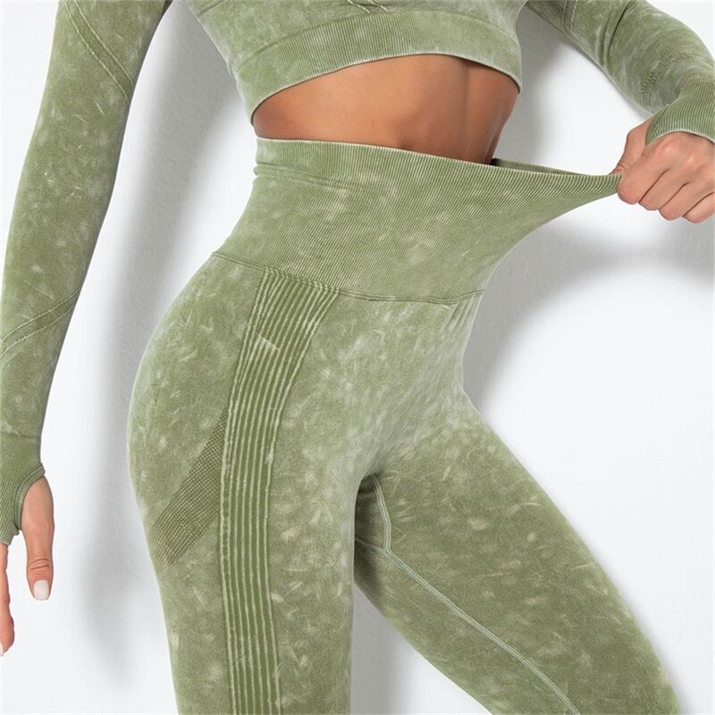 Carbon Fiber Yoga Leggings For Women High Waisted Mid Calf Length Workout Pants 