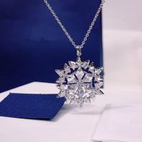 Swarovski personalized dreamy big snowflake neck sweater chain womens accessories personalized crystal necklace long style for mom 【SSY】