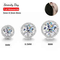 Serenty Day Four Claw D สี5มม. 6.5มม. 8มม. Moissanite Stud ต่างหูสำหรับผู้หญิง S925เงินสเตอร์ลิงแผ่น Pt950เครื่องประดับ Fine