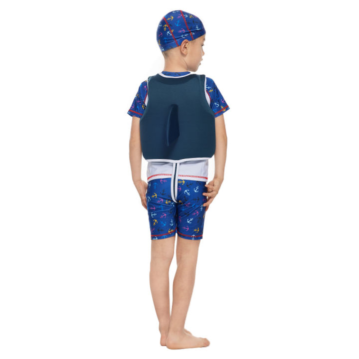 เสื้อชูชีพเด็กลายฉลามฤดูร้อนพร้อมเสื้อชูชีพว่ายน้ำเด็กครีบ