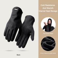 【CW】 Suede Warm Motorcycle Gloves for Men Motorcyclist Heating Man Windproof Non slip