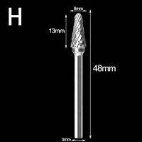 ครีบตัดคู่1/8 "HRC70ก้าน1ชิ้น3x 6มม. Bor Putar ใหม่เครื่องเจียร