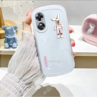 เคสโทรศัพท์แฟชั่นใหม่สำหรับปลอกโทรศัพท์มือถือ OPPO NFC 4G 2023พร้อมการเจาะแฟลชเคสถุงลมรับแรงกระแทกกระต่ายปกป้องกล้อง TPU อ่อนโปร่งใสสำหรับ OPPOA38 4G A58 A38 OPPO