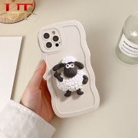 3D การ์ตูนมีสไตล์ Shaun เคสโทรศัพท์แกะสำหรับ Redmi Note 12 Pro Note 11S Note 10S Note 10S Note 10 Pro Note 9S Note 9 Pro Note 8สีลูกอมฝาหลัง TPU แบบนิ่มขอบหยัก