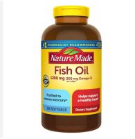 Nature Made Fish Oil 1200 mg., 300 Softgels ฟิชออย ขนาด 300 เม็ด Omega-3 ,, 1 Bottom 200 Sg( กระปุกใหญ่ เม็ด Exp.05/2025)