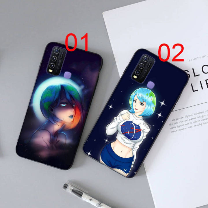 earth-chan-อ่อนนุ่ม-ซิลิโคน-เคสโทรศัพท์-หรับ-iphone-xr-7-6s-6-11-5s-xs-5-8-se-max-plus-x-pro-black-ปก