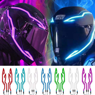4 Flashing Warning Lights Waterproof Motorcycle Bike Helmet LED cold light Strip Sticker Night Riding Helmet Kit