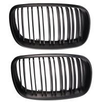 Matte Black Front Bumper Dual Slat Front Kidney Grill Grille For-BMW X5 X6 E70 E71 2007-2014