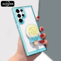 AUOVIEE เคสใสลายอมยิ้มน่ารักสำหรับ Samsung S23 S22ฝาปิดอะคริลิคอัลตร้า S21 FE Plus สำหรับ Samsung A53 A52 A73 A72 A33 A32 A23 5กรัม