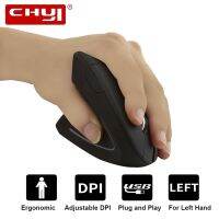 CHYI Left Handed Wireless Vertical Ergonomic Mouse 2.4Ghz Optical Usb Computer Mause Left Hand 6 Button PC LED Mice For Laptop