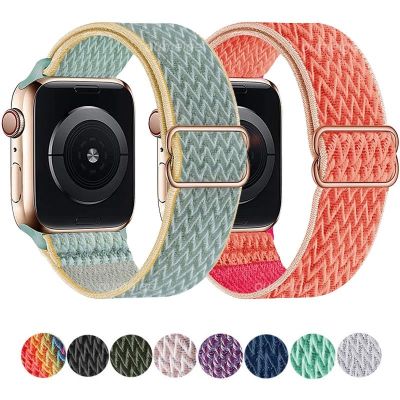 ✤■✵ สายนาฬิกาสำหรับ Apple Watch Band 44mm 40mm Nylon สร้อยข้อมือนาฬิกาสำหรับ Apple Watch Series 6 สายสำหรับ Apple Watch SE 14 สี