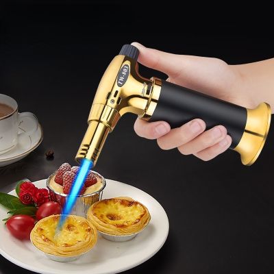 Refillable Metal Welding Torch Straight Into The Windproof Spray Gun Outdoor Barbecue Lighter Kitchen Ignition Gadgets for Men
