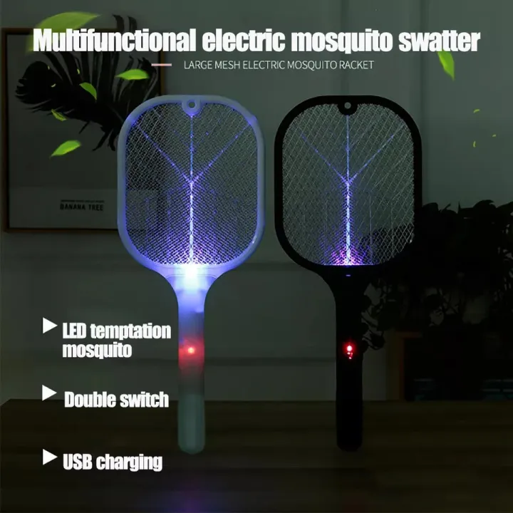 2 In 1 Handheld Mosquito Swatter Fruit Fly Electric Wasp Killer Lamp