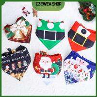 ZZEWEA ผ้าพันคอคอเสื้อผ้าสามเหลี่ยมผูกคอตกแต่งคริสต์มาสเครื่องประดับสัตว์เลี้ยงสุนัขคริสต์มาสร้าน