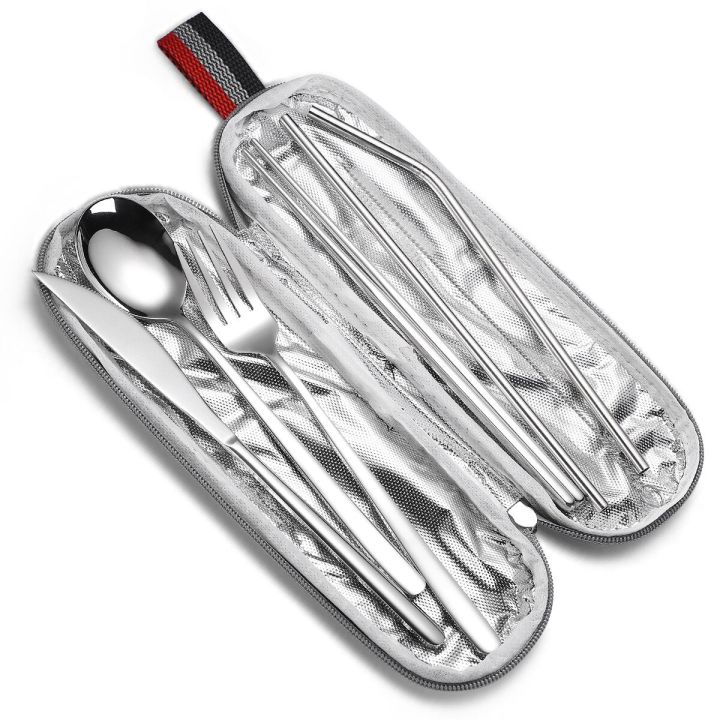 spklifey-tableware-steel-cutlery-portable-tableware-travel-cutlery-set-stainless-steel-rainbow-dinnerware-set-cutlery-bag-flatware-sets