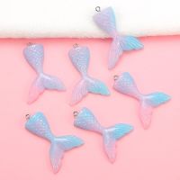 10PCS Resin Multi Color Mermaid Tail Charms Pendants Handmade Hanging Decoration Findings Jewelry Making Accessories DIY accessories and others