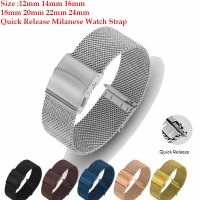 cfgbsdge 12mm 14mm 16mm 18mm 20mm 22mm 24mm Stainless Steel Watch Strap Metal Mesh watchBand Milanese Strap Wristwatche Replacement band