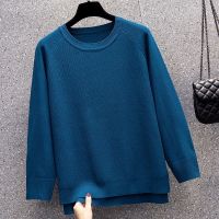 COD DDDGRYTRY Plus Size XL-4XL Womens Solid Color Knitted Sweaters Long Sleeved Casual Vintage Pullovers Large Size Outerwear