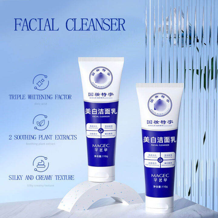 Creamy Deep Cleansing Facial Wash Whitening Cleanser Gentle and ...