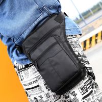 THINKTHENDO Men Nylon Motorcycle Hip Belt Waist Fanny Pack Riding Travel Shoulder Messenger Crossbody Bags Thigh Drop Leg Bag Running Belt