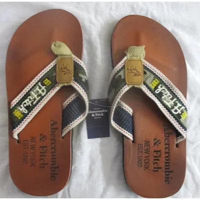 ORIGINAL Abercrombie &amp; Fitch Mens Brown Flip Flop Sandals Style D3