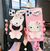 เคสโทรศัพท์การ์ตูนแมว2ชิ้นสำหรับ Mi 12/CC9PRO/NOTE10/NOTE10PRO/10T/10 Tpro/ K30S รุ่นมาก/K30S Redmi NOTE9S/Redmi NOTE9PRO ต่างประเทศ /Redmi NOTE9PROMAX/MIPOCOM2PRO กระจกสากล + สายคล้องเคสโทรศัพท์น่ารัก0000