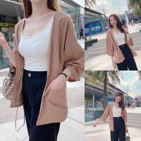 มิ้นท์/น้ำตาล SLYQ ? LINEN KIMONO JACKET เสื้อคลุมกิโมโนผ้าคอตตอนลินิน