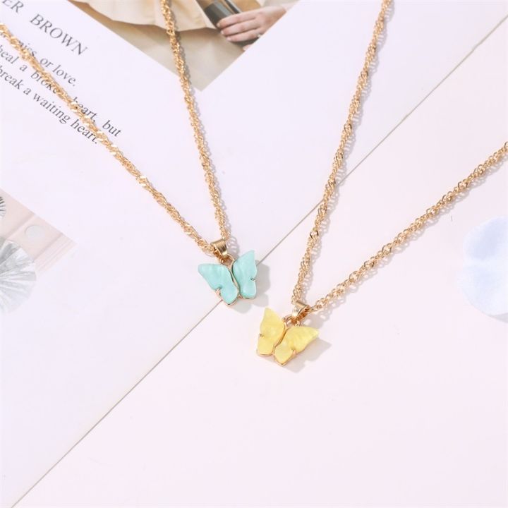 cute-butterfly-pendant-necklace-choker-for-women-long-chain-double-necklace-korean-charm-simple-delicate-jewelry-gifts