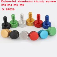 Aluminum Thumb Screw M3 M4 M5 M6x6/8/10/12/16/20 anodized colourful Knurled Computer case Screw Hand tighten Screw 5pcs/lot