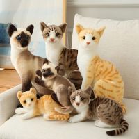 Real-life Cute Plush Cat Doll Soft Stuffed Animal Plush Kitten Toys for Children Cartoon Kids Girl Baby Birthday Gift