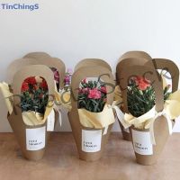 【hot sale】 ♣✖ B41 [TinChingS] 2pcs Handle Kraft Paper Flower Bags Flowers Wrapping Gift Flower Packaging Boxes [NEW]