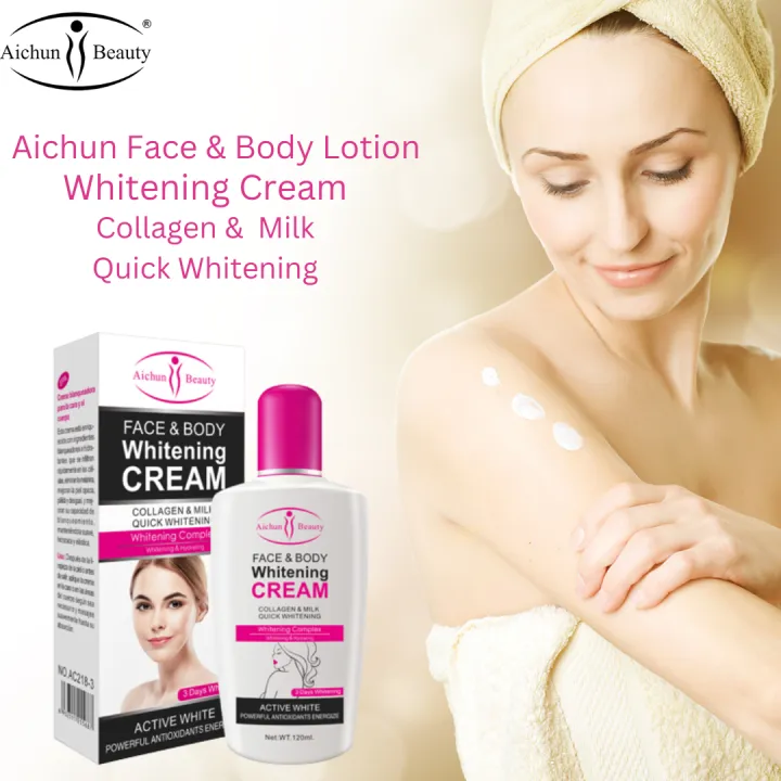 Aichun Beauty Quick Whitening Complex Collagen Milk Face And Body Cream 120ml Lazada Ph 4112