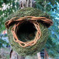 Handmade Bird Hut หญ้าธรรมชาติถักแขวน Bird Nest กระเป๋า Roosting เครื่องประดับต้นไม้บ้าน Finch Canary