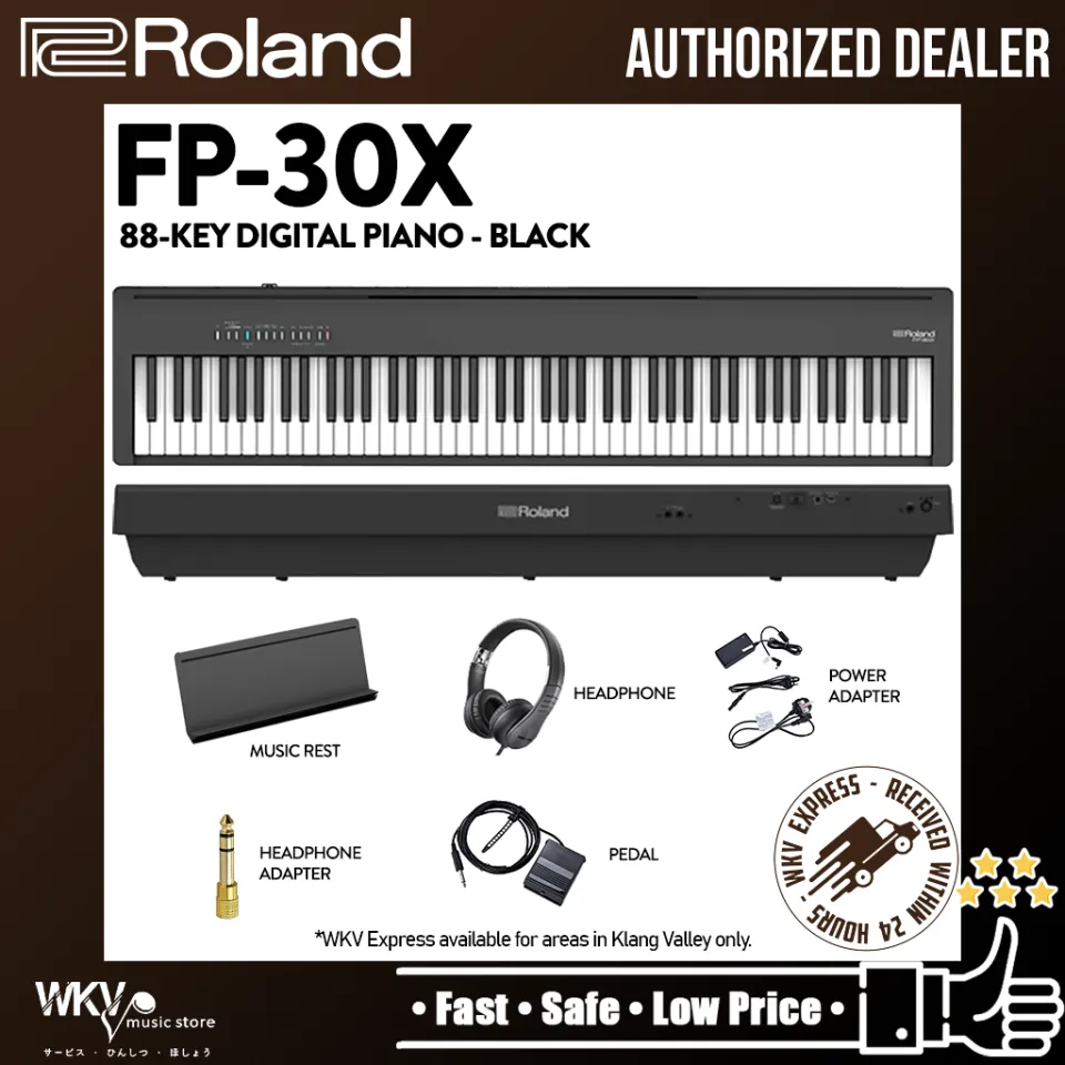 Roland FP-30X Digital Piano Live Performance Bundle, Black