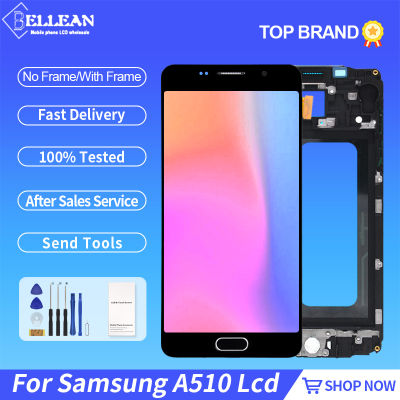 Super AMOLED 5.2นิ้วสำหรับ Samsung Galaxy A510 LCD Touch Screen Digitizer A510F ASSEMBLY A5 2016จอแสดงผลกรอบจัดส่งฟรี